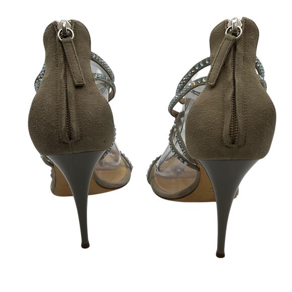 Giuseppe Zanotti Womens 40 US 8.5 Crystal Rhinestones Embellished Sandals Gray - Picture 12 of 16